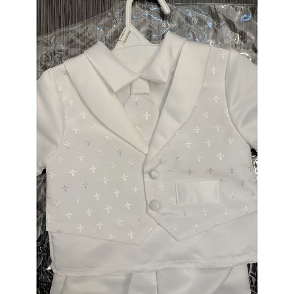 Baby Boy Christening Baptism Outfit White Size 9-12 Months Made In USA - Picture 2 of 7